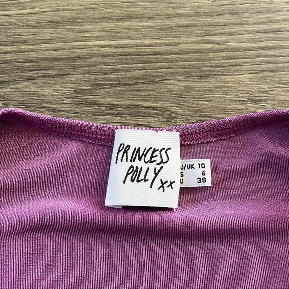Princess Polly Womens Purple Cropped Underwired Long Sleeve Shirt Size 6 - Picture 3 of 6